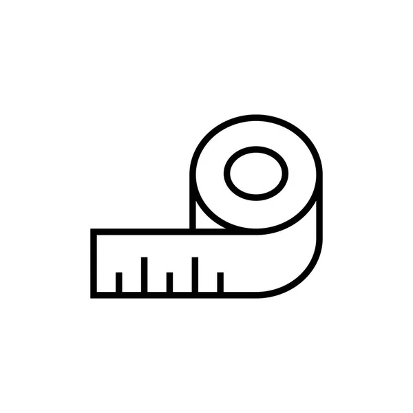 Σώμα Μέτρησης Ταινία Εικονίδιο Ράψιμο Χάρακα Περιτύπωμα Σύμβολο Απλή Ετοιμα — Διανυσματικό Αρχείο