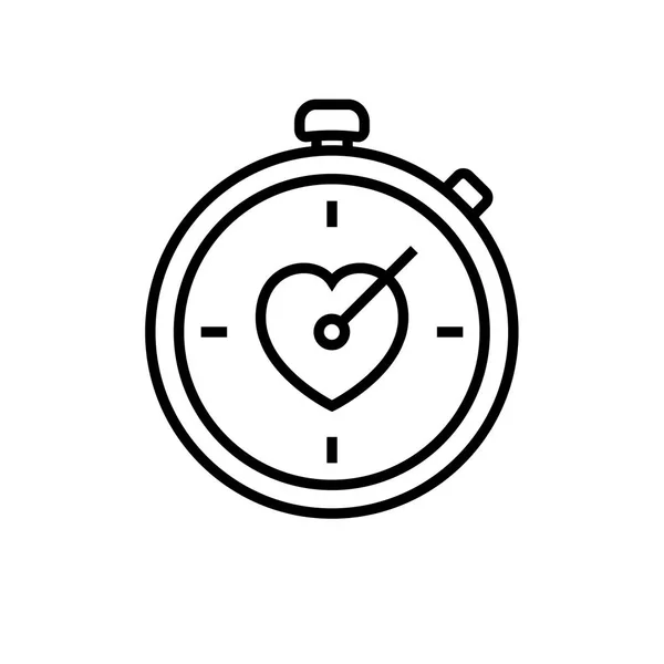 Workout Stopwatch Icon Stopwatch Love Symbol Simple Monoline Vector Graphic — Stock Vector