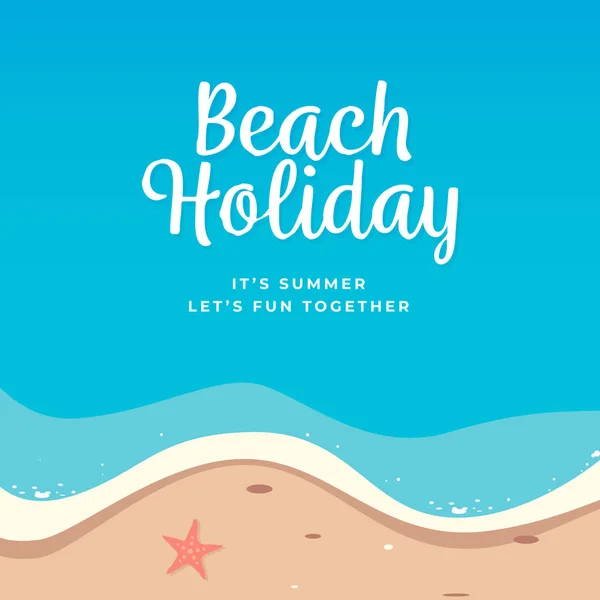 Playa Vacaciones Fondo Vector Diseño Ilustración Playa Verano — Vector de stock