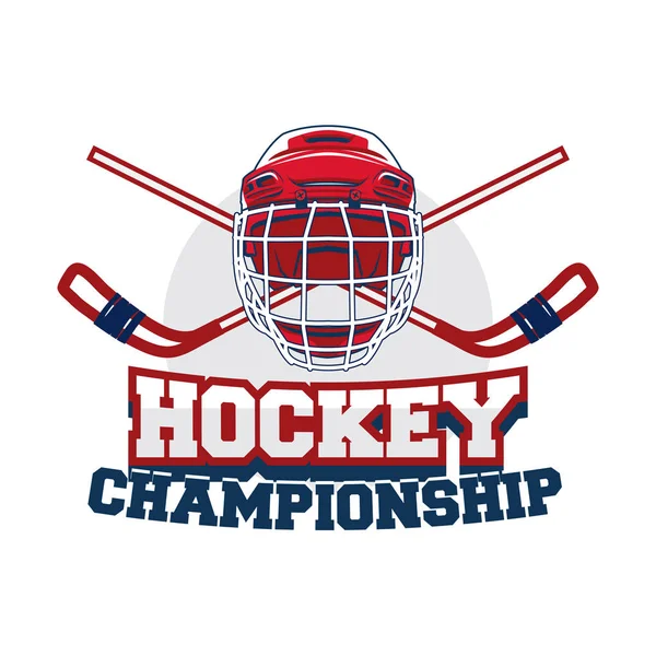 Hockey team logo design vector template. Sport club badge identity. Helmet illustration with logotype graphic.