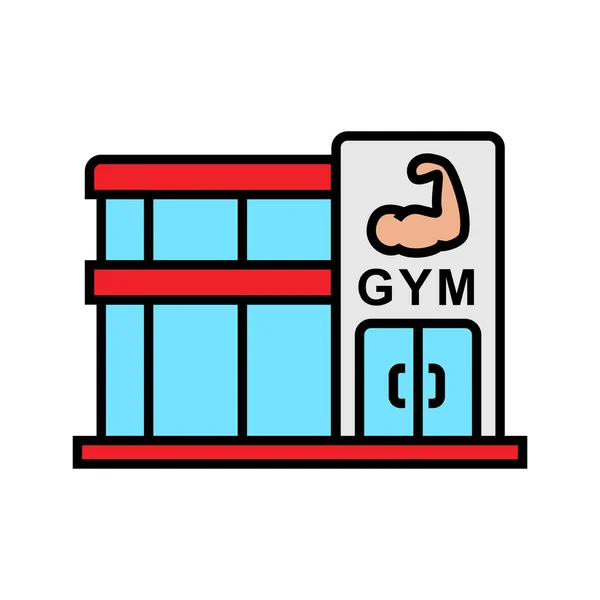 Gym fitness center-ikonen. bodybuilder placera illustration med muskel handsymbol. enkel vektorgrafik. — Stock vektor