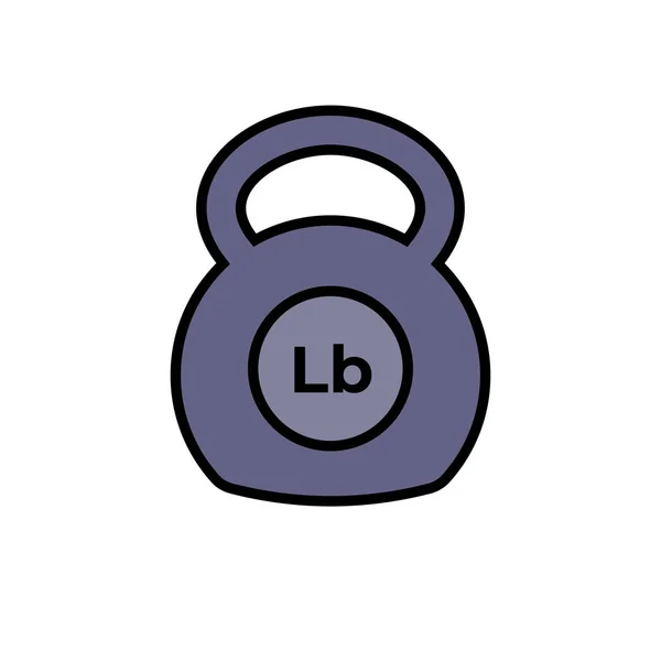 Kettlebell icon fitness exercise equipment with pound unit symbol. simple vector graphic — Stock Vector