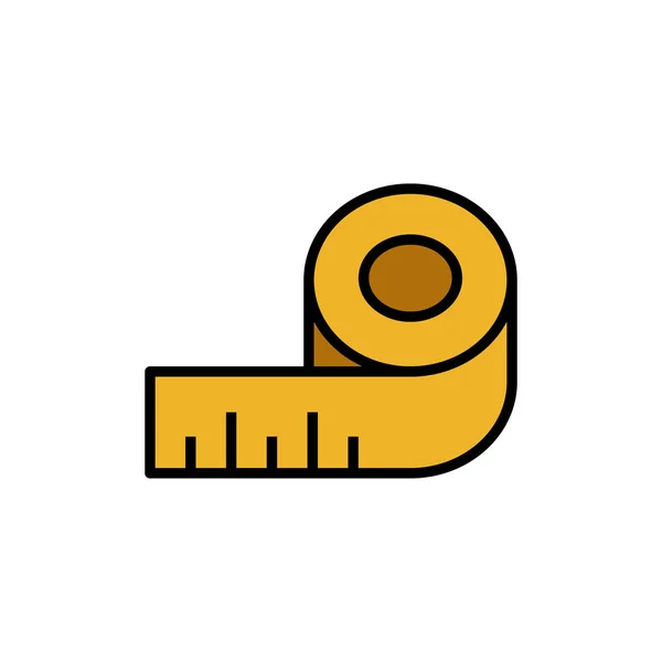 Test mérési szalag ikon. varrás vonalzó mérőműszer szimbólum. egyszerű vektorgrafikus — Stock Vector