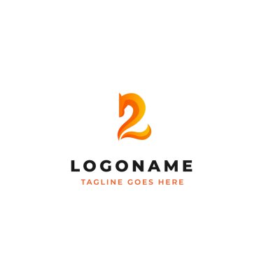 sayı 2 sembol simgesi grafik ile at başı vektör logo tasarımı.