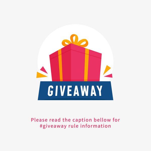 Постер с объявлением в социальных сетях о дизайне шаблонов объявлений. Большая подарочная коробка с графическим вектором ленты
.