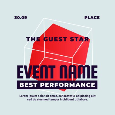 Modern abstract geometry shape coming soon event poster background design with unique element vector illustration