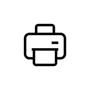 ofis kağıdı yazıcı simgesi tasarımı. Basit temiz çizgi sanat profesyonel iş yönetimi konsepti vektör illüstrasyon tasarımı.