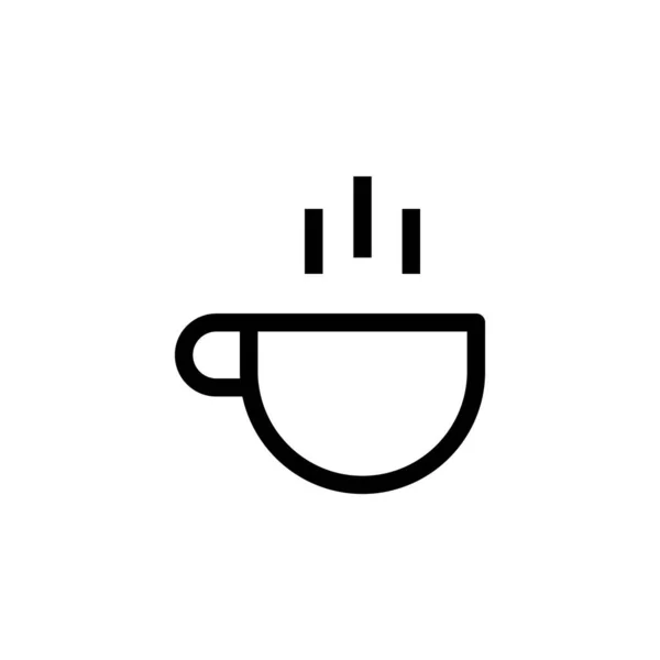 Diseño Del Icono Descanso Trabajo Una Taza Café Caliente Línea — Archivo Imágenes Vectoriales