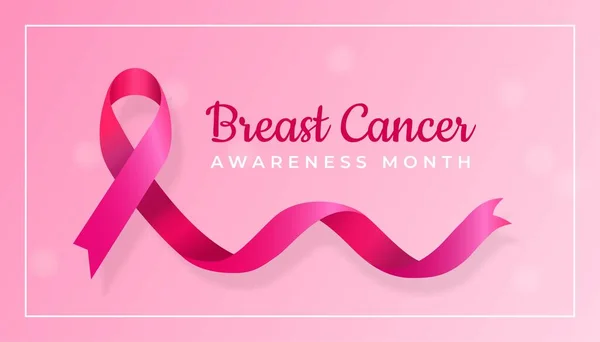 Brustkrebs Awareness Month Poster Hintergrunddesign Konzept Realistische Illustration Des Grafischen — Stockvektor