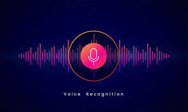 Voice Recognition Osobisty Asystent Nowoczesnej Technologii Wizualnej Koncepcji Wektor Ilustracji — Wektor stockowy