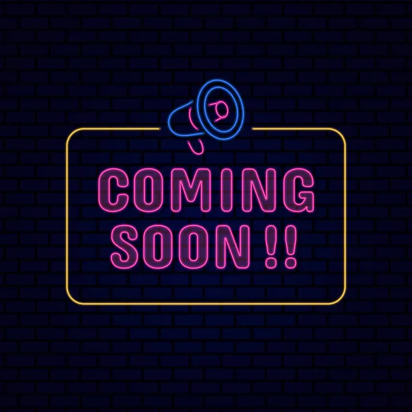 포스터 Retro Gining Neon Light Effect Night Entertainment Megaphone Icon — 스톡 벡터