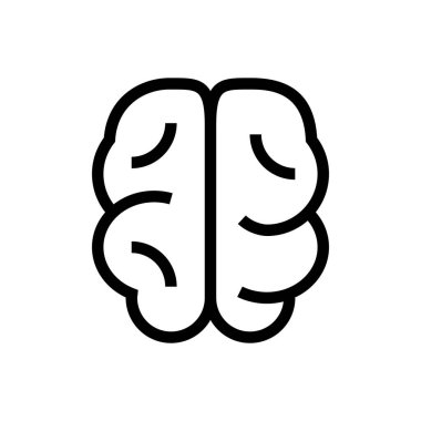 Üst görünüm insan beyni ikonu tasarımı. çizgi sanatı tıbbi sağlık vektörü çizimi