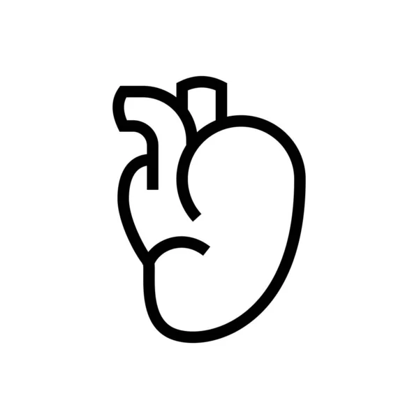心脏图标设计人体血泵器官符号 线艺术医疗病媒图解 — 图库矢量图片
