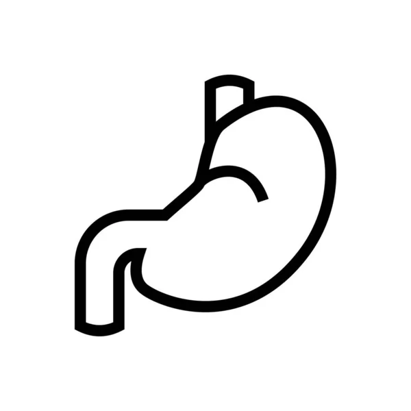 胃のアイコン人間の消化器官のシンボルデザイン ラインアート医療ベクトル図 — ストックベクタ