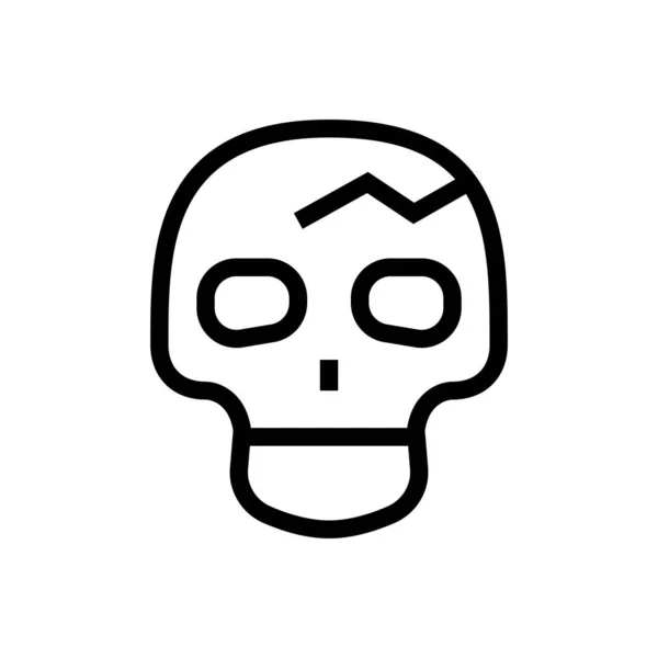 concussion icon design. skull with crack on the forehead symbol. line art medical healthcare vector illustration.