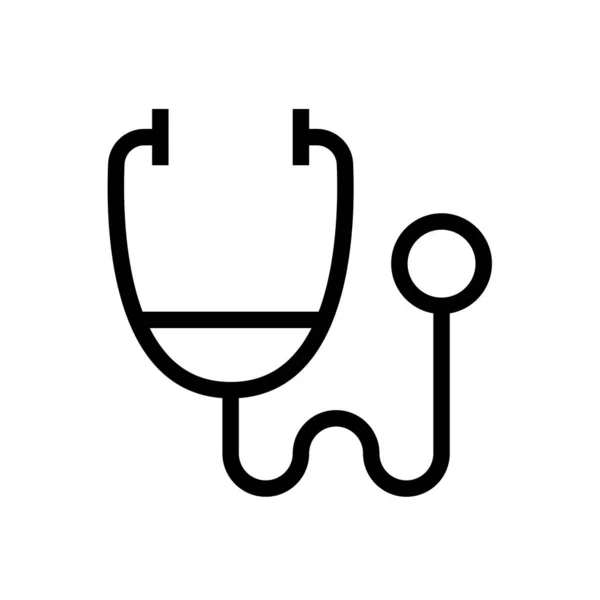 Estetoscopio Icono Diseño Para Símbolo Del Médico Línea Arte Médico — Vector de stock
