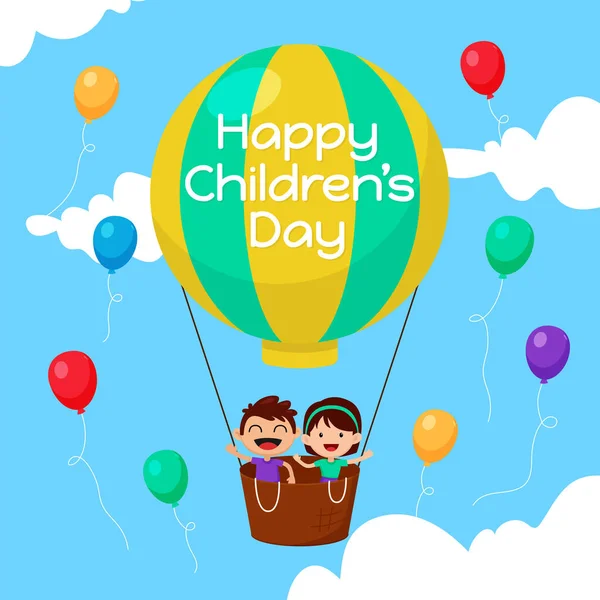 Χαρούμενη Ημέρα Των Παιδιών Αφίσα Ιστορικό Διάνυσμα Πρότυπο Σχεδιασμού Αγόρι — Διανυσματικό Αρχείο