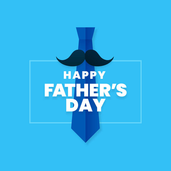 Happy Fathers Day Celebration Typography Text Poster Background Design Mustache Royalty Free Stock Vectors