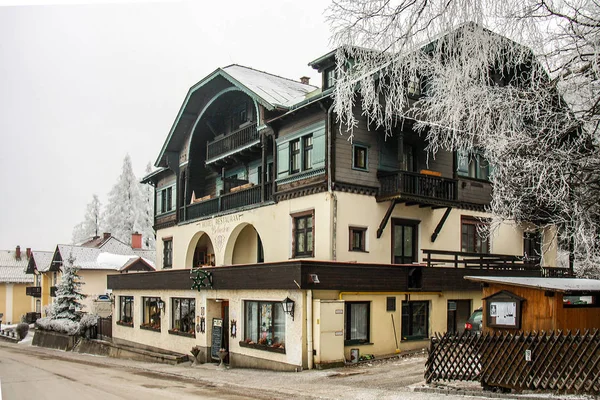 Lyžařské Středisko Semmering Rakousko Krásné Tradiční Chata Hotel Rakouských Alpách — Stock fotografie