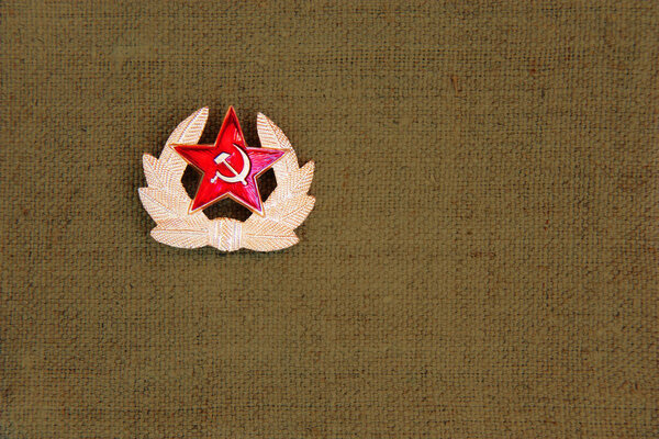Symbols of memory and respect of the victory of Soviet soldiers in the Second World War and the Russian military in armed conflicts. 9 May, 23 February card concept. Copy space for text inscriptions