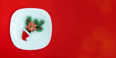 Komik Noel menüsü kartı ya da metin için boşluk içeren davet kavramı