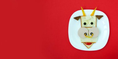 Komik Noel menüsü kartı ya da metin için boşluk içeren davet kavramı