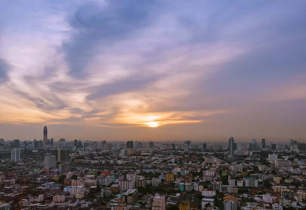 Bangkok Luftaufnahme Stadtbild Der Dämmerung Thailand — Stockfoto