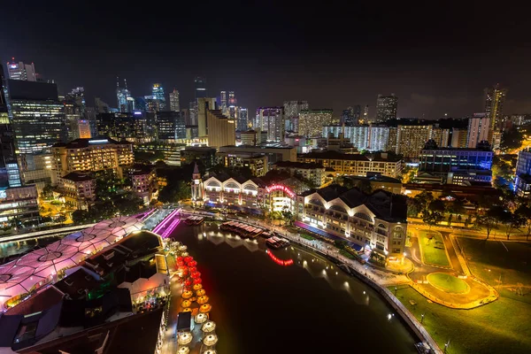 Singapur Aralık 2016 Clarke Quay Olduğu Tarihsel Bir Nehir Iskele — Stok fotoğraf