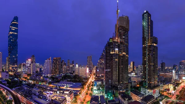 Bangkok Thailand Juli 2018 Silom Road Grote Zakenwijk Bij Nacht — Stockfoto