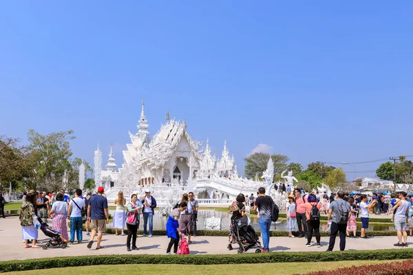 Chiang Rai Thailandia Febbraio 2018 Wat Rong Khun Tempio Bianco — Foto Stock