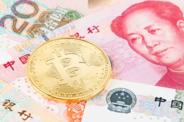 Çin yuan banknot para Bitcoin belirteci