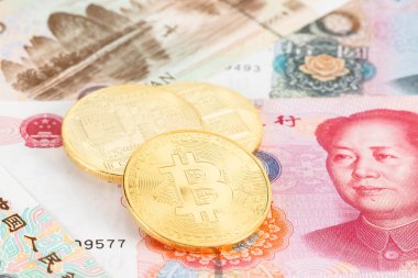 Çin yuan banknot para Bitcoin belirteci