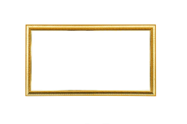 Golden Picture Photo Frame Isolated White Background — Stock Photo, Image
