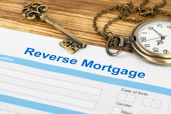 Reverse mortgage application form, financial concept