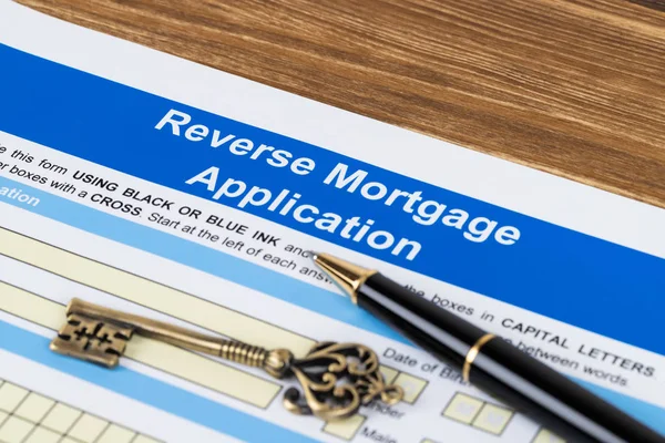 Reverse mortgage application form, financial concept