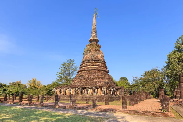 Wat Chang Lom Shukhothai Historyczny Park Tajlandia — Zdjęcie stockowe