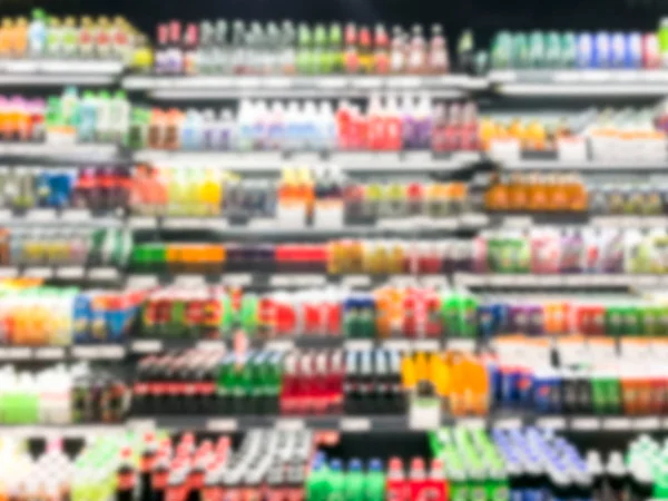 Abstract wazig moderne retail supermarkt gangpad planken gekoeld — Stockfoto