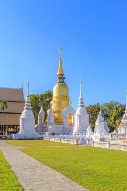 Tayland 'ın kuzeyindeki Chiang Mai' deki Wat Suan Dok Tapınağı 'ndaki pagodas.