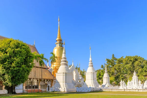 Pagodas at Wat Suan Dok Temple in Chiang Mai, North of Thailand — стокове фото