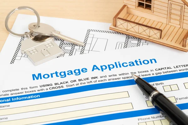 Formulario de solicitud de hipoteca, concepto financiero — Foto de Stock