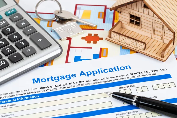 Formulário de pedido de hipoteca, conceito financeiro — Fotografia de Stock