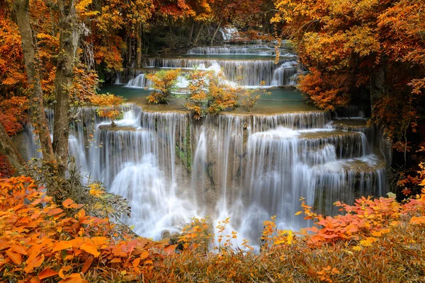 Huai Mae Khamin Waterfall tier 4, Khuean Srinagarindra National — Stock Photo, Image