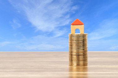 Bozuk paralar üzerine Mini model ev ipotek, finans, bir