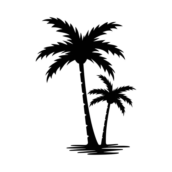 Palm Boom Silhouet Vector Afbeelding — Stockvector