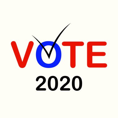 2020 Amerika Birleşik Devletleri Başkanlık Seçim Düğmesi. Vektör İllüstrasyonu.  