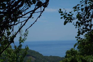 Ada Thassos Yunanistan dağ Ypsario Ege Denizi görünümü