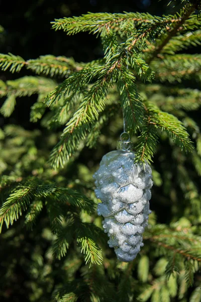 Decoración de Navidad con pino y rama de árbol de Navidad —  Fotos de Stock