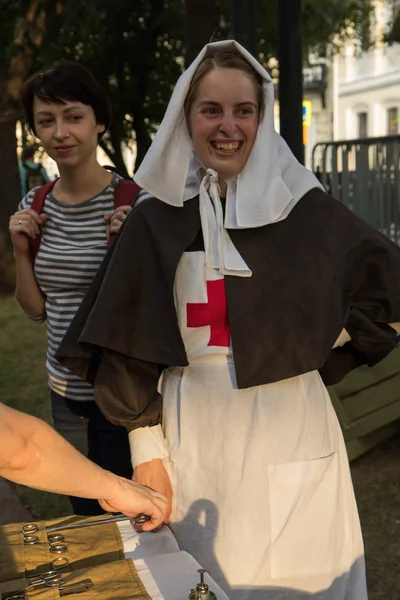 Moskova, Rusya, 08-18-2018. Kez tarihsel festivali ve dönemini — Stok fotoğraf