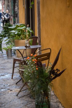 Napoli, İtalya sokak Cafe