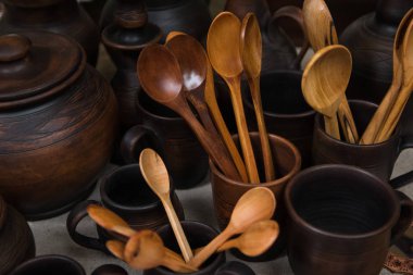Kahverengi Tahta kaşıklar